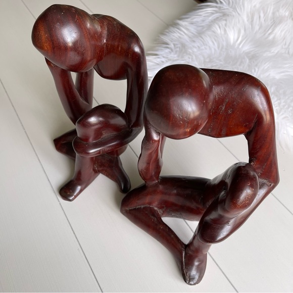 ART-2 | Abstract Hand Carved Wood Thinking Man Feet Meeting Sculpture… - Picture 12 of 13